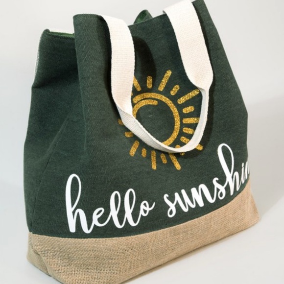Hello Sunshine Olive Tote Bag NWT - Picture 4 of 8